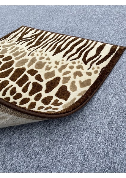 Saray Vizyon 11121 R 80X100 Kahve Krem Leoparlı Kesme Halı