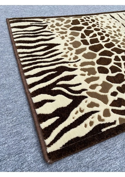 Saray Vizyon 11121 R 80X100 Kahve Krem Leoparlı Kesme Halı