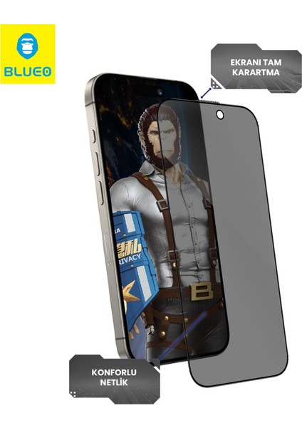 Anti-Peep Privacy iPhone 11 Pro Max Uyumlu Hayalet Full Cam Ekran Koruyucu Göz Yormayan HD Görüntü