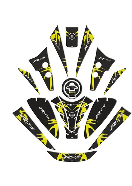 Yamaha R25 2019 - 2024 Uyumlu Tank Pad Set 14 Parça