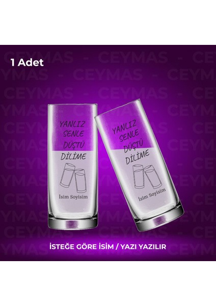 Kişiye Özel Isim Baskılı Yalnız Senle Düştü Dilime Tasarımlı Bardağı fiyatları