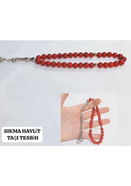 Sıkma Havlit Taşı Tesbih Kırmızı Hediyelik Aksesuar Bijuteri Tesbih fiyatları