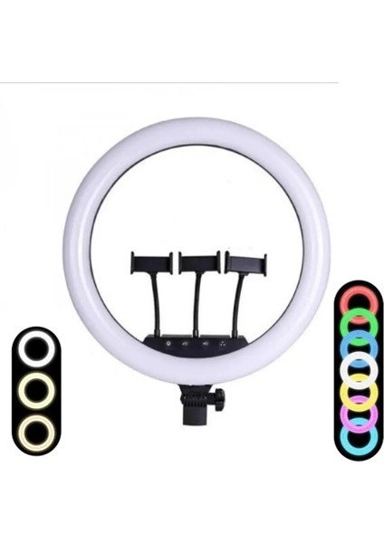 Uzaktan Kumandalı 36 cm 14INÇ Rgb Ring Light LED Selfie Youtuber Tiktok Işığı 210 cm Tripod fiyatları