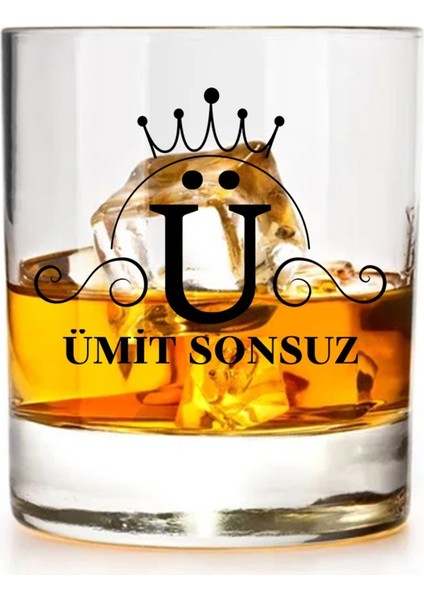 Isim ve Harf Baskılı Kişiye Özel Viski Bardağı
