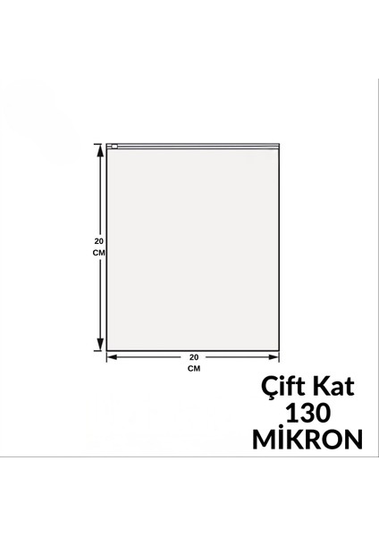 20 x 20 cm Fermuarlı Buzlu Kargo Poşeti -130MIKRON (100 Adet) Valiz ve Dolap Içi Düzenleyici Buzlu Fermuarlı Poşet Torba