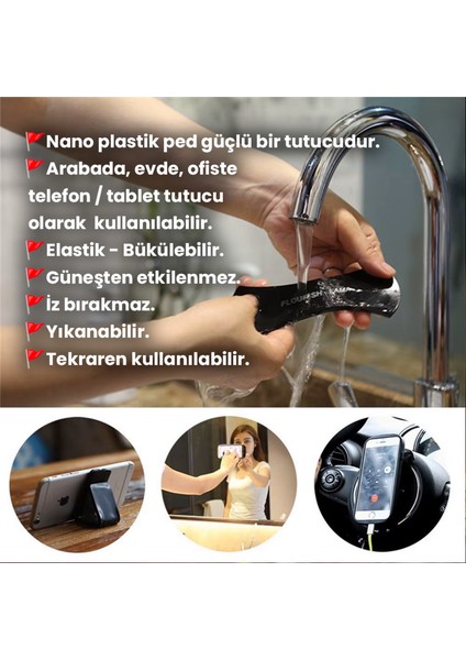 Dumanı Filtreleyen Küllük Iki Adet Yapıştırıcı Tutucu Yıkanabilir Nano Ped Hediyeli