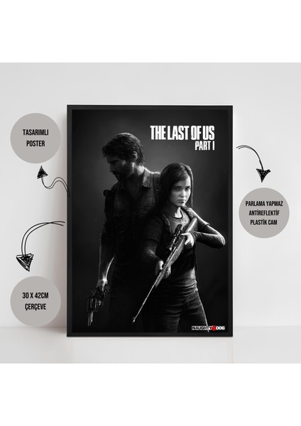 The Last Of Us Part 1 Game Çerçeveli Oyun Poster Tablosu Ellie Joel Miller