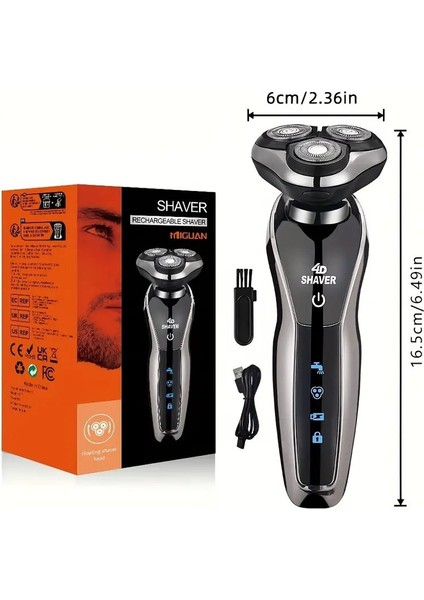 Traş Makinesi Erkekler Için Sakal Yanak Kesici Burun Saç Kesici 3'ü 1 Arada Şarj Edilebilir 600MAH USB Şarj