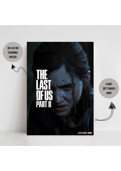 The Last Of Us Part 2 Game Oyun Tasarım Çerçevesiz Poster Ellie Joel Miller Abby