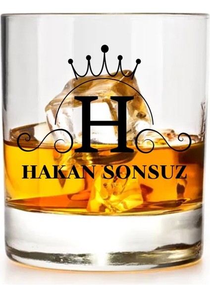 Isim ve Harf Baskılı Kişiye Özel Viski Bardağı