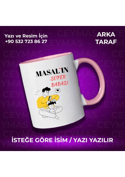Babalara Özel Süper Baba Tasarımlı Isim Baskılı Renkli Kupa Bardak fiyatları