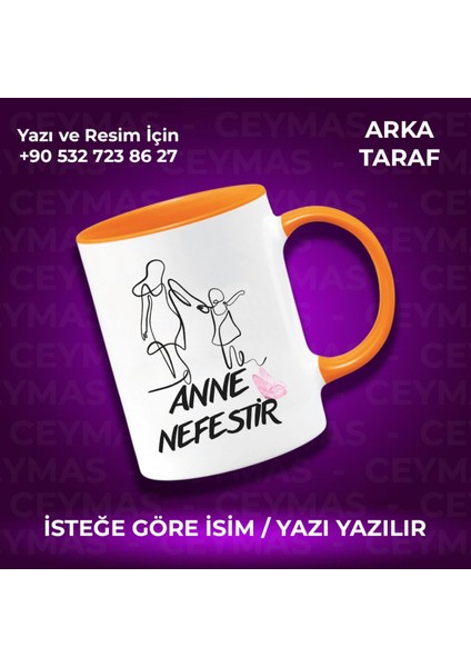 Annelere Özel Isimli Anneler Günü Hediyelik Renkli Kupa Bardak