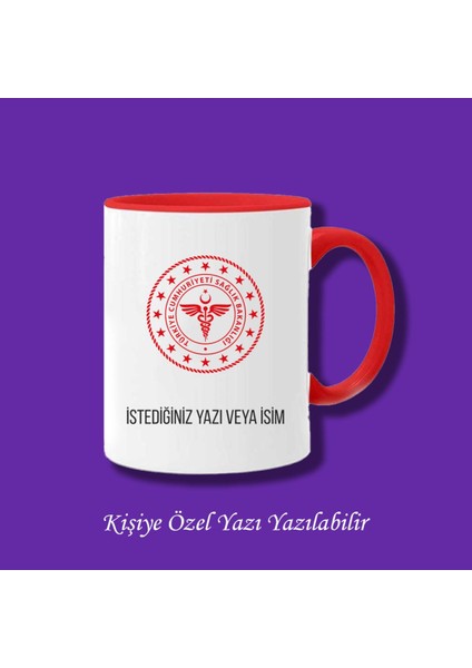 Kişiye Özel Sağlık Bakanlığı Baskılı Renkli Meslek Kupası