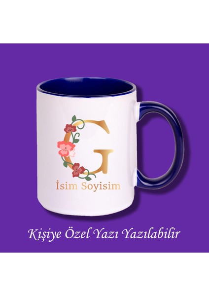 Kişiye Özel Isim ve Harf Baskılı Renkli Kupa Bardak ve Kahve Fincanı Modelleri