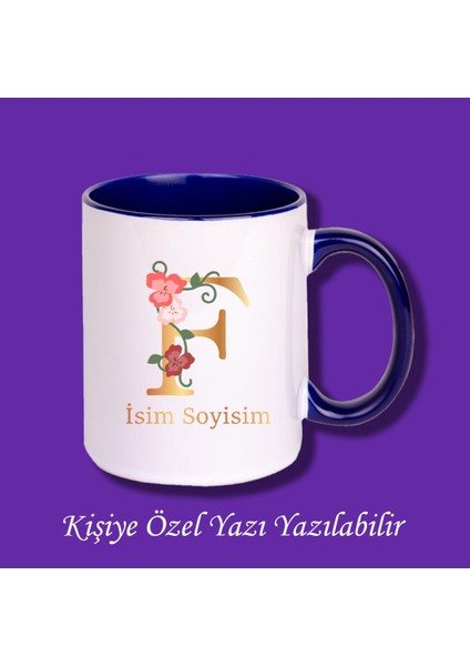 Kişiye Özel Isim ve Harf Baskılı Renkli Kupa Bardak ve Kahve Fincanı Modelleri