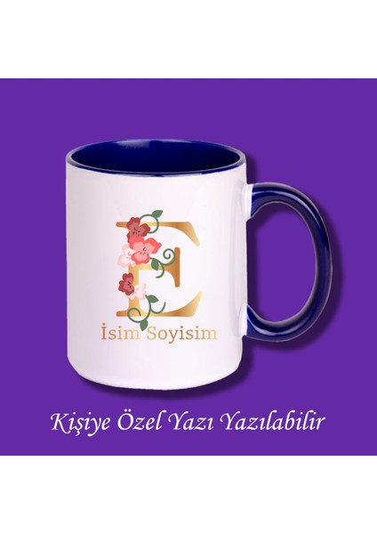Kişiye Özel Isim ve Harf Baskılı Renkli Kupa Bardak ve Kahve Fincanı Modelleri
