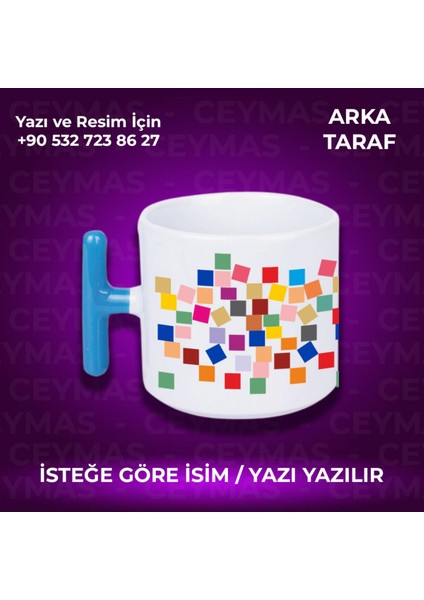 Kişiye Özel Geometrik Renkli Desenli Kupa Bardak fiyatları