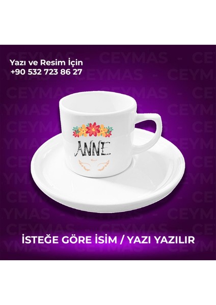 Annelere Özel Isimli Anneler Günü Hediyelik Renkli Kupa Bardak