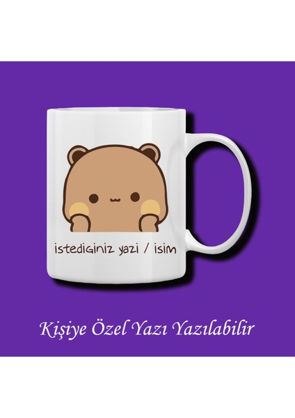 Bubu Dudu Tasarımlı Sevgililer ve Eşlere Isim ve Yazı Yazılabilir Renkli Kupa Bardak