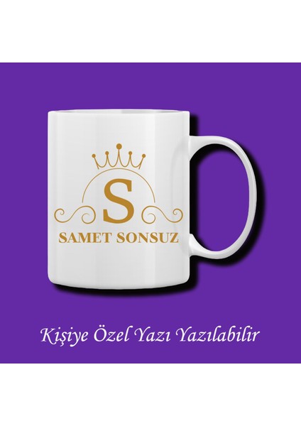 Kişiye Özel Isim ve S-Ş Harfli Çiftyön Baskılı Kupa Bardak