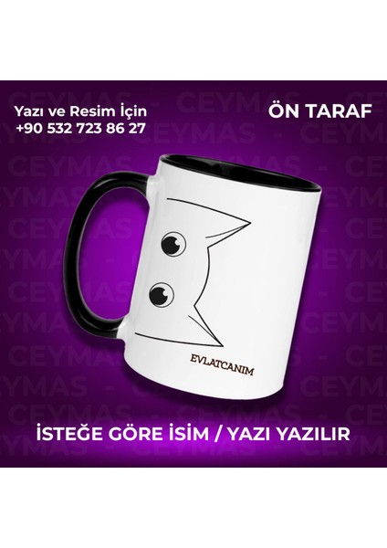Kişiye Özel Isimli Kedicik Kupa Bardak