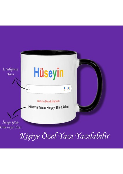 Kişiye Özel Google Kupa Bardak - Herşeyi Bilir Kupa Bardak Yazılar Değişebilir