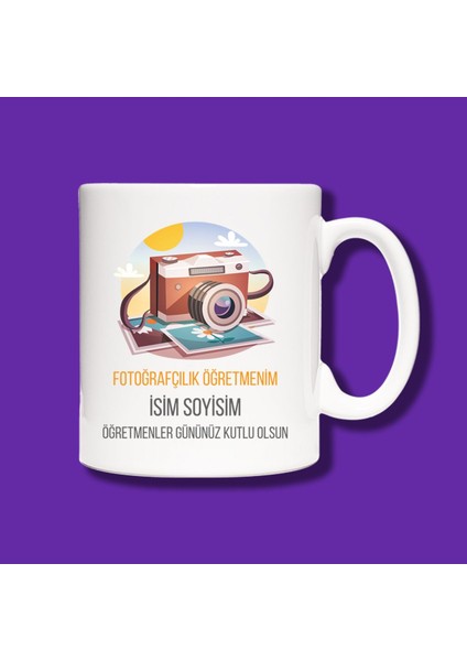 Öğretmenler Günü Kişiye Özel Fotoğraf Öğretmeni Tasarımlı Hediye Kupa Bardak