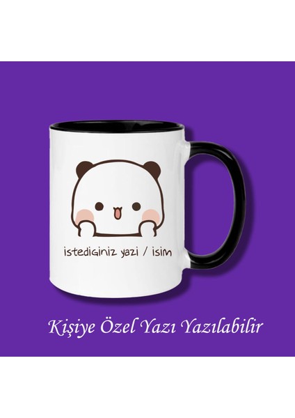 Bubu Dudu Tasarımlı Sevgililer ve Eşlere Isim ve Yazı Yazılabilir Renkli Kupa Bardak