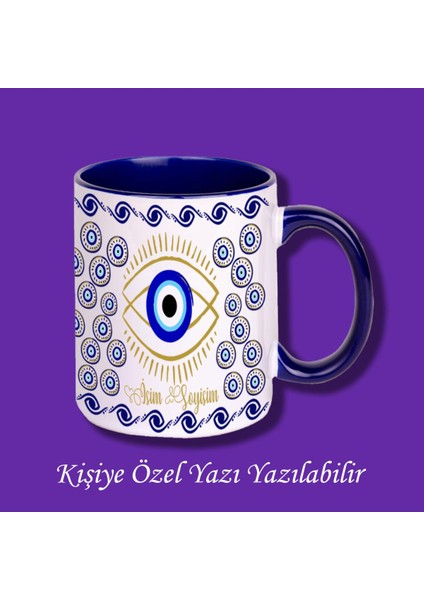 Kişiye Özel Nazar Tasarımlı Isimli Kupa Bardak