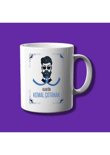 Kişiye Özel Meslek Kupası - Erkek Kuaförüne Özel Isimli Kupa Bardak