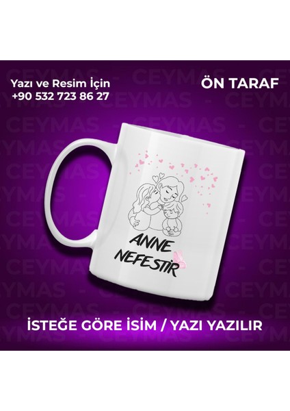 Annelere Özel Isimli Anneler Günü Hediyelik Renkli Kupa Bardak