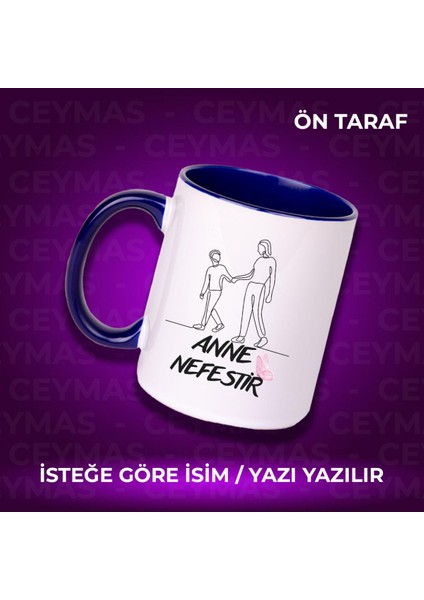 Annelere Özel Isimli Anneler Günü Hediyelik Renkli Kupa Bardak