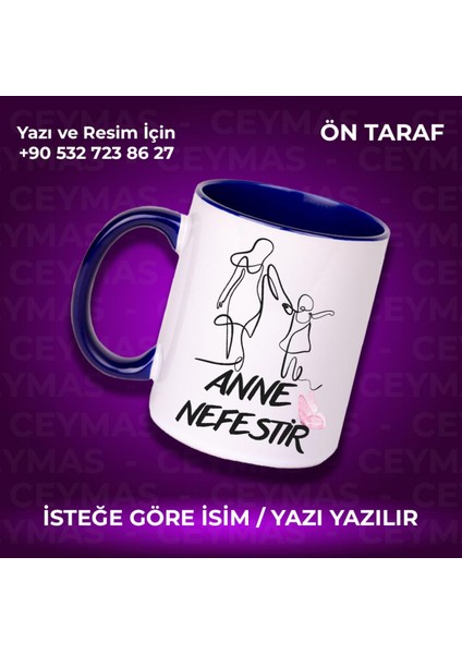 Annelere Özel Isimli Anneler Günü Hediyelik Renkli Kupa Bardak
