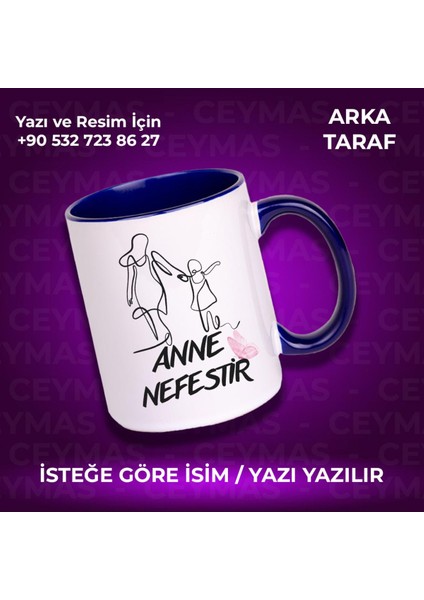Annelere Özel Isimli Anneler Günü Hediyelik Renkli Kupa Bardak