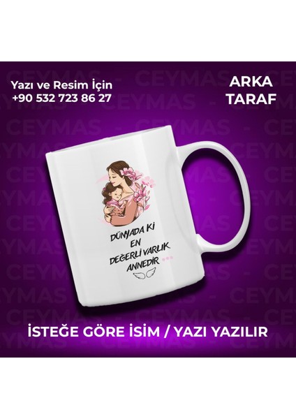 Annelere Özel Isimli Anneler Günü Hediyelik Renkli Kupa Bardak fiyatları