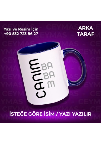 Kişiye Özel Isim Baskılı Canım Babam Renkli Kupa Bardak fiyatları