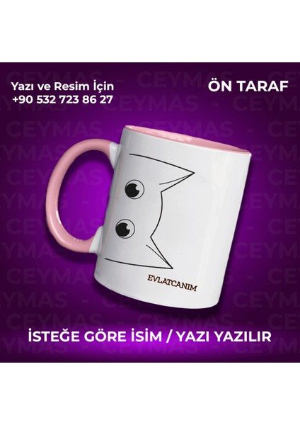 Kişiye Özel Isimli Kedicik Kupa Bardak