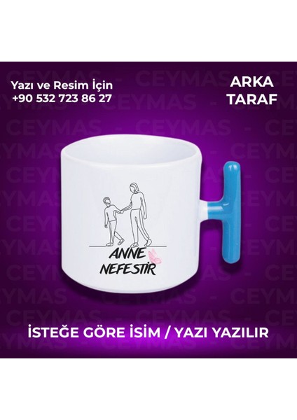 Annelere Özel Isimli Anneler Günü Hediyelik Renkli Kupa Bardak