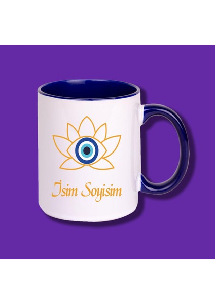 Kişiye Özel Isim Baskılı Nazar Tasarımlı Elit Kupa Bardak