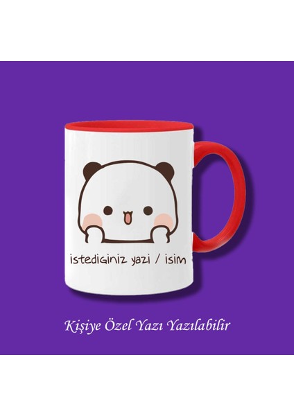 Bubu Dudu Tasarımlı Sevgililer ve Eşlere Isim ve Yazı Yazılabilir Renkli Kupa Bardak