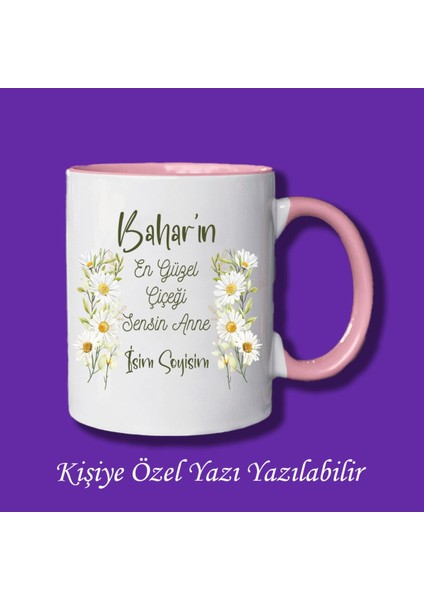 Anneler Günü Baharın En Güzel Çiçeği Tasarımlı Renkli Kupa Bardak