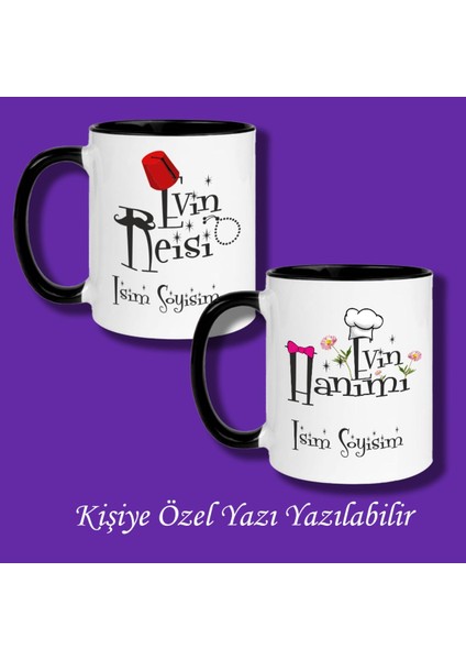 Evin Reisi ve Evin Hanımı Baskılı Kişiye Özel Kupa Bardak