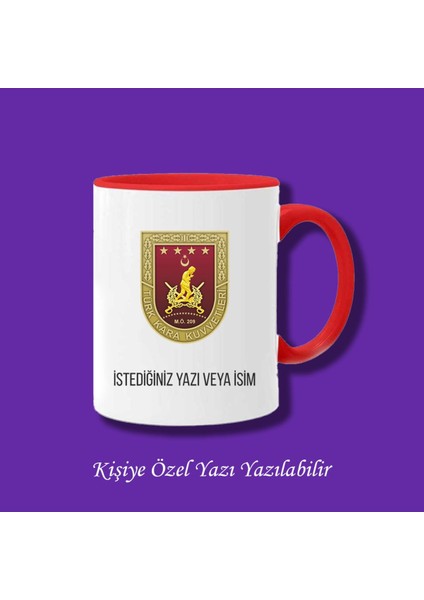 Kişiye Özel Renkli Türk Kara Kuvvetleri Baskılı Meslek Kupası