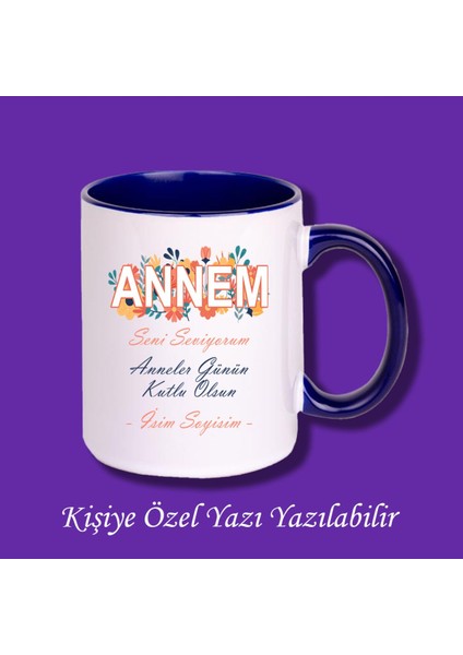 Anneler Gününe Özel Isim Baskılı Renkli Kupa Bardak Modelleri