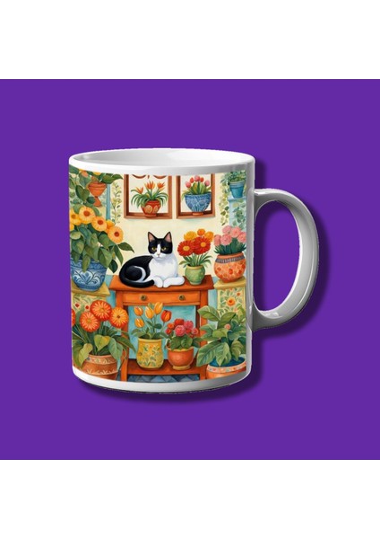 Kişiye Özel Kanvas Tablo Kedi Tasarımlı Isme Özel Eko Kupa Bardak