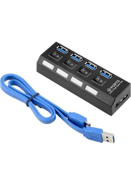 4 Port Anahtarlı USB 3.0 Hub Çoklayıcı 30 cm