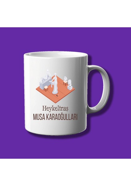 Kişiye Özel Meslek Kupası - Heykel Traşa Özel Isimli Kupa Bardak