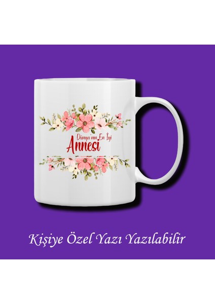 Anneler Günü Dünyanın En Güzel Annesi Renkli Kupa Bardak Modelleri