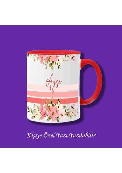 Kişiye Özel Çiçekli Isim Kupası