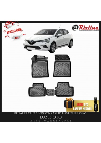 Renault Clio 5 Hb 3D Havuzlu Paspas 2023 Model Uyumlu